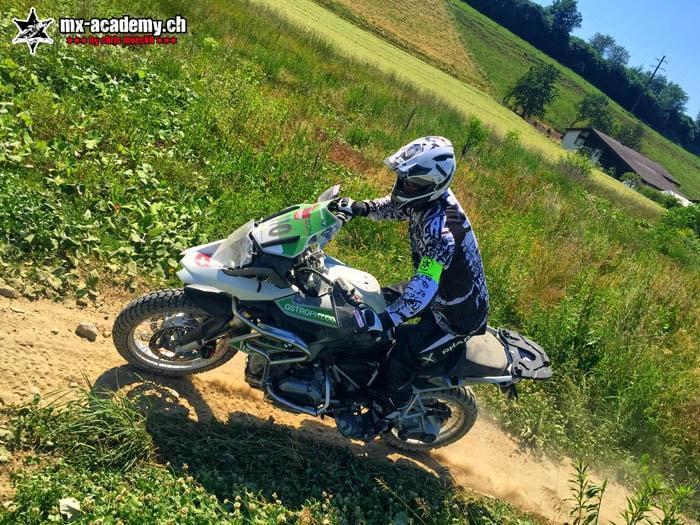 Riding safety training with your own motorbike at MX-Academy Switzerland, Schlatt TG, for adventure bikes