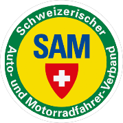 Logo SAM – Association suisse des automobilistes et motocyclistes, fondée en 1927