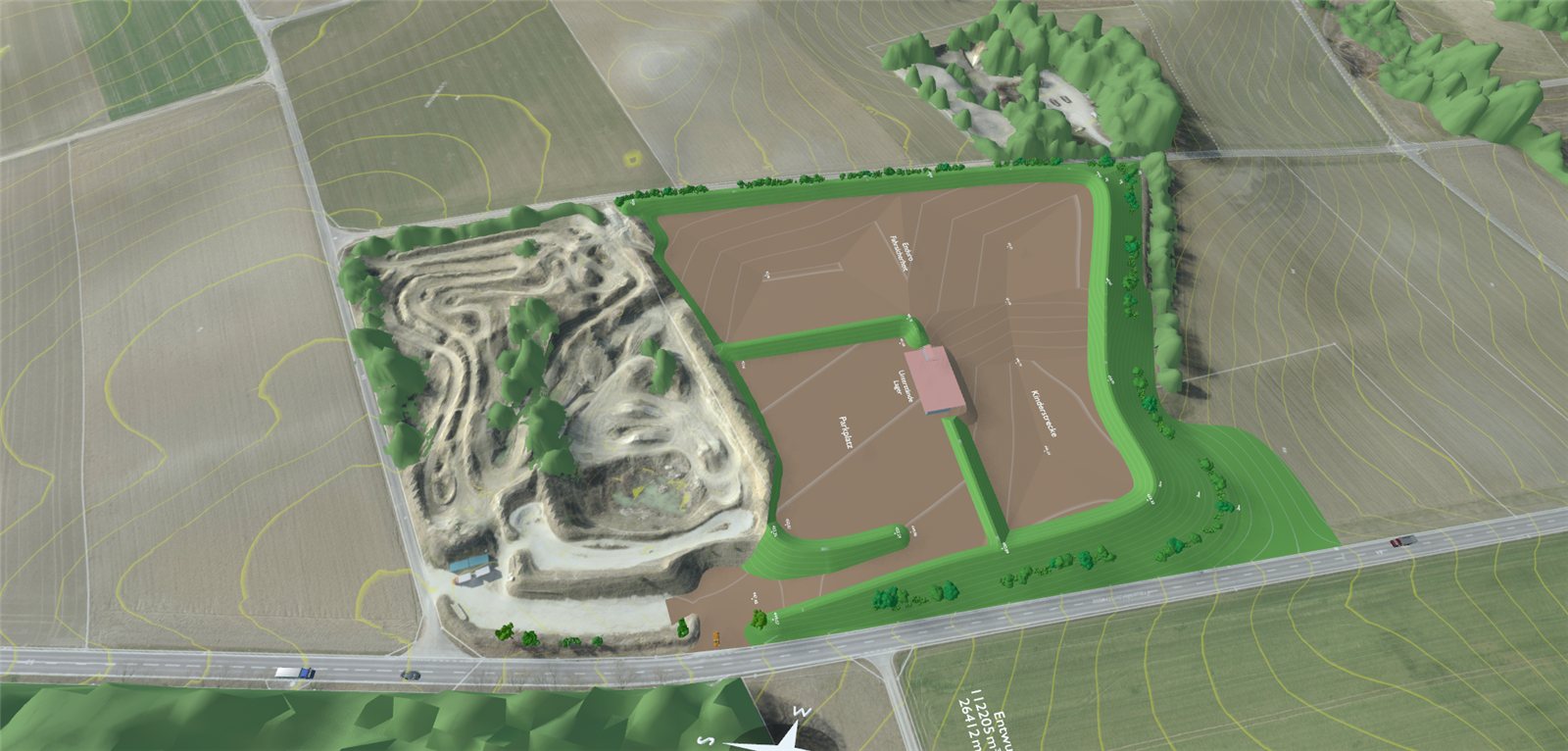 Gishalde 2.0 – Richtprojekt zur Erweiterung der Motocross Anlage Schlatt im 3D-Modell
