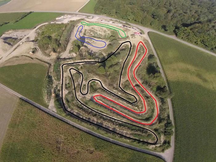 Motocross track Schlatt TG course map – kids/beginner track, advanced track, hard track and training area